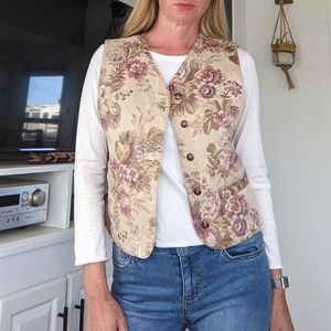 Liz Wear vintage quilted floral vest